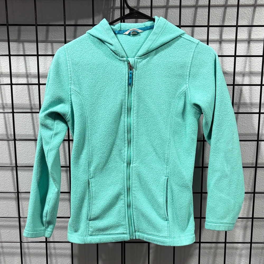 Lands' End Kids Turquoise Fleece Zip-Up Hoodie